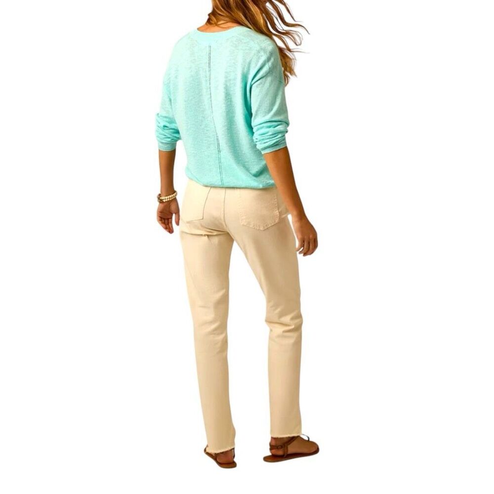 Carve Designs Carson Jeans Cream / Ecru Denim Size 8 Raw Hem Boyfriend Style - Picture 5 of 9